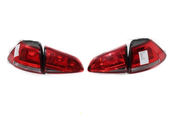 VW GOLF 7 VII TYŁ ZDERZAK tylny + KLAPA BAGAŻNIKA + LAMPY Led LA7W - srebrny refleks metalik 5G 2013- KOMPLETNY
