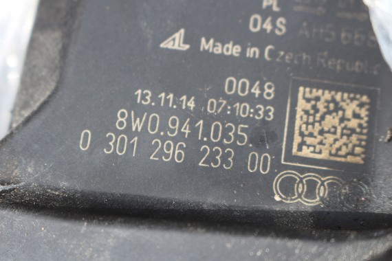 AUDI A4 8W PRZÓD S-LINE Matrix maska zderzak błotnik pas przedni lampy wzmocnienie 8W LY9B brylantowy czarny 8W0941035 8W0941036