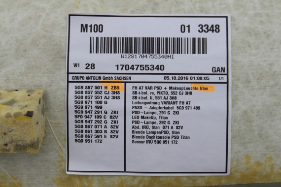 VW GOLF 7 LIFT PODSUFITKA + SŁUPKI 5G9867501H 5G0867233R 5G0867287 5G4867244 5G9867245 słupek A+B+C+D podsufitki KOMBI