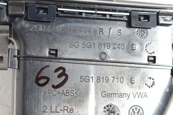 VW GOLF 7 VII GTD LISTWY OZDOBNE KONSOLI LISTWA DEKOR DEKORY WYKOŃCZENIE TAPICERKA 5G1863391 5G1863042 5G1858418C 5G1819743