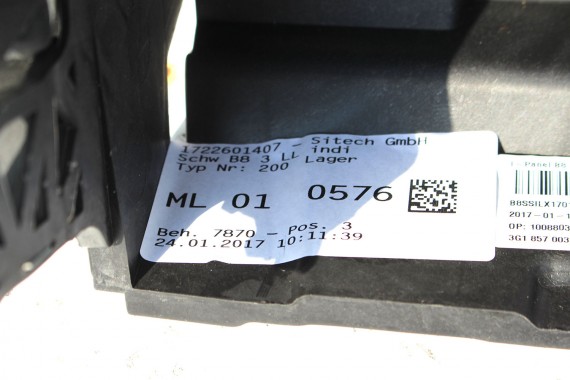 VW PASSAT B8 ARTEON KONSOLA 3G1857003BK DESKA ROZDZIELCZA KOKPIT PULPIT 3G1857003AE 3G1857003L 3G1857003AL czarny 3G 3G1857003BK