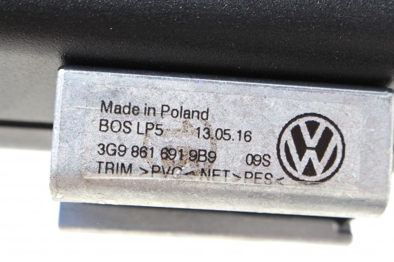VW PASSAT B8 KOMBI ROLETA SIATKA BAGAŻNIKA 3G9861691 3G9 861 691 kolor 9B9 czarna satynowa 3G ROLETY Variant 3G9861691 3G9861691