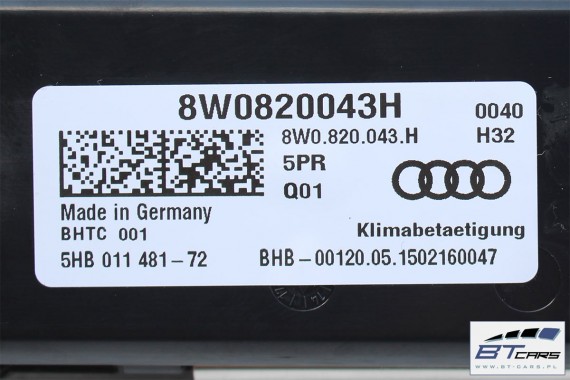 AUDI A4 A5 Q5 PANEL KLIMATYZACJI 8W0820043H 80A moduł sterownik nawiewu klimy 8W0 820 043 H 8W0820043AA 8W0820043AQ 8W0820043H