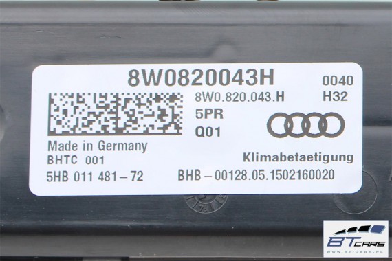 AUDI A4 A5 Q5 PANEL KLIMATYZACJI 8W0820043H 80A moduł sterownik nawiewu klimy 8W0 820 043 H 8W0820043AA 8W0820043AQ 8W0820043H