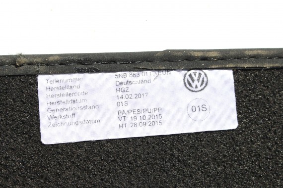VW TIGUAN II DYWANIKI PODŁOGI 5NB863011 wycieraczki EUN czarny ZESTAW DYWANIKÓW 5NB 863 011 5NA 5NB863011 5NB863011 5NB863011