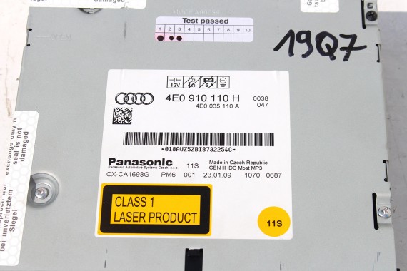 AUDI A6 A8 Q5 Q7 ZMIENIARKA CD 4E0910110H 4E0035110A 4E0057110H 4E0910110B 4E0910110A 4E0910110C 4E0910110H 4E0035110 4E0910110H