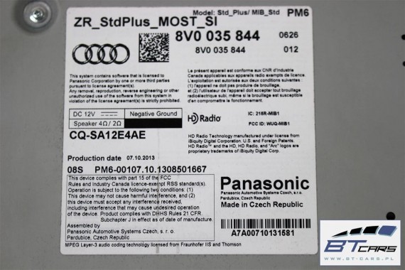 AUDI A3 ZESTAW MMI PANEL + MONITOR + CZYTNIK 8V0035844 8V0919603C 8V0919614B wyświetlacz ekran lcd 8V0035878 MIB Gen1 8V0035844