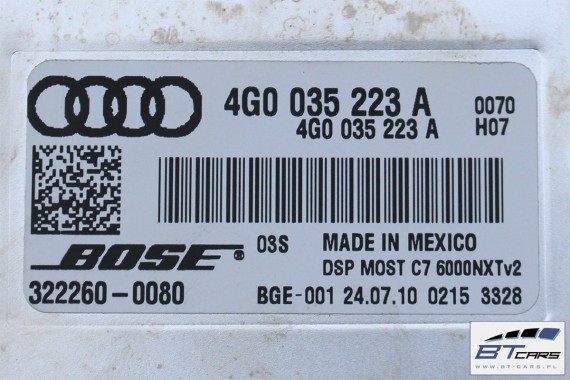 AUDI A7 GŁOŚNIKI + WZMACNIACZ KOMPLET BOSE 4G 4G0035223A 4H0035399B 4G0035399 4G0035411 4G0035454 4G8035297 4G8035298 4G8035402