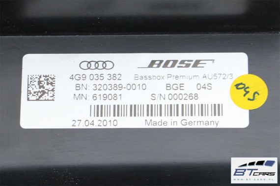 AUDI A7 GŁOŚNIKI + WZMACNIACZ KOMPLET BOSE 4G 4G0035223A 4H0035399B 4G0035399 4G0035411 4G0035454 4G8035297 4G8035298 4G8035402