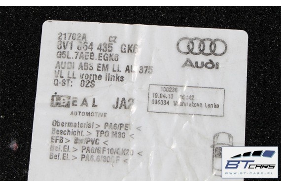 AUDI A3 DYWANIKI WYCIERACZKI PODŁOGI 8V1863691 8V3863011 dywanik GK6 szary 8V3863011 8V1863691 8V1864435 8V1863436 8V3863011 8V0