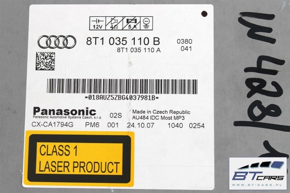 AUDI A4 A5 ZMIENIARKA PŁYT CD PANASONIC 8T1035110B 8T1035110A 8T1057110B 8T1057110C 8T1035110C 8T1035110B 8T1035110A 8T1035110