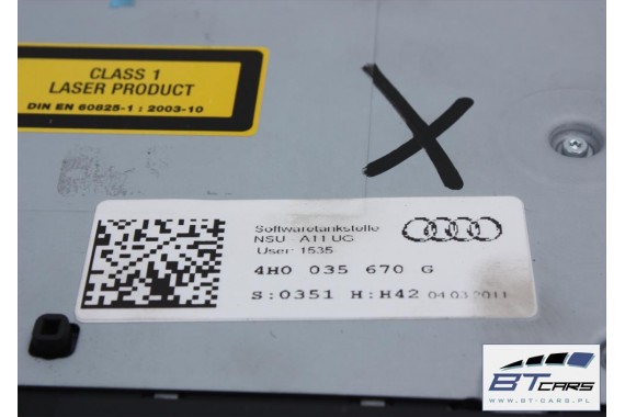 AUDI A8 CZYTNIK DVD MMI 3G+ 4H0035670G 4H0035670K 4H0035670KX J0R035670S 4H0035670C 4H0035670CX 4H0035670G 4H0035670K 4H0035670