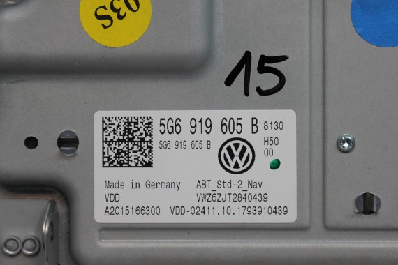 VW GOLF 7 PASSAT B8 ARTEON 5G6919605B TOURAN POLO EKRAN KOLOROWY DOTYKOWY MONITOR WYŚWIETLACZ LCD 5G6 919 605 B 8 CALA radio MMI