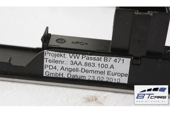 VW PASSAT B7 CC LISTWY OZDOBNE KONSOLI TAPICERKA 3AB858069A 3AB858366G 3AA863324A 3AA863100A dekor dekory popielniczka