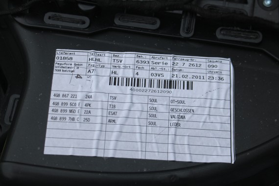 AUDI A7 BOCZEK BOCZKI DRZWI S-LINE drzwiowe tapicerka skóra BOSE 4G8867103 4G8867104 4G8867303 4G8867304 4G8867103 4G8 867 104