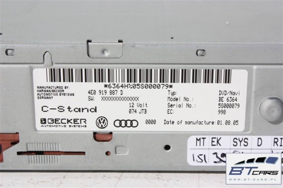 AUDI A4 A5 A8 Q7 CZYTNIK DVD MMI 2G 4E0919887D NAVI 4E0919887M 4E0910887Q 4E0910888P 4E0910887C 4E0910887D 4E0910887Q 4E0910887M