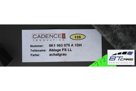 AUDI A4 A5 SCHOWEK WYKONCZENIE KIEROWCY 8K1863075A 8K1 863 075 A 1DH - szary achat 8K 8T B8