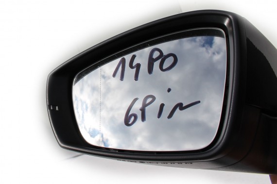 VW POLO LUSTERKO ZEWNĘTRZNE DRZWI LEWE 6 pin 6R 6C zewnętrzne pinów kabli przewodów 6pin 2T 	LC9X Czarny