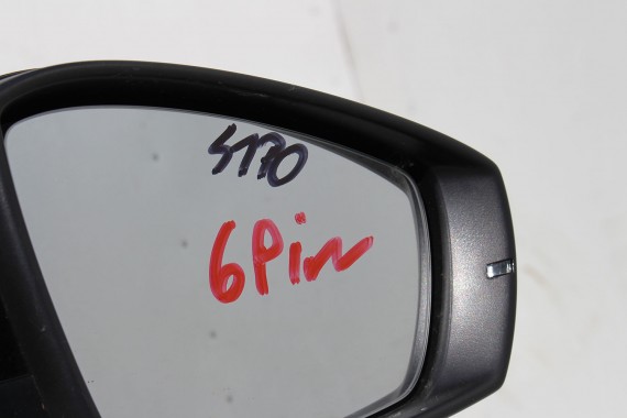 VW POLO LUSTERKO ZEWNĘTRZNE DRZWI PRAWE 6 pin 6R 6C zewnętrzne pinów kabli przewodów 6pin 2T 	LC9X Czarny