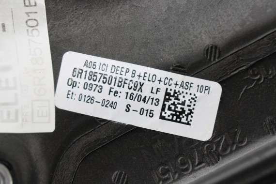 VW POLO LUSTERKO ZEWNĘTRZNE DRZWI LEWE 6 pin 6R 6C 6R1857501BF zewnętrzne pinów kabli przewodów 6pin 2T LC9X Czarny 6R1 857 501