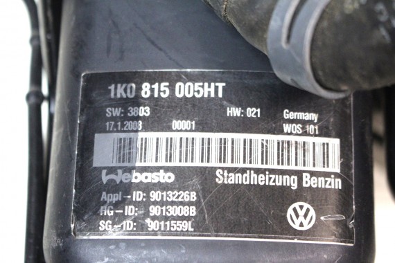 VW AUDI WEBASTO 1K0815005HT OGRZEWANIE POSTOJOWE benzyna Thermo Top V 5 kW 12V 42W 2,5 bar 1K0 815 005 HT 1K, 2K, 1Q, 1T, 1K8,8P