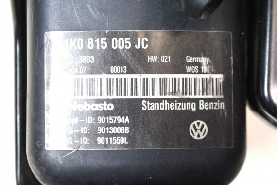 VW AUDI WEBASTO 1K0815005JC OGRZEWANIE POSTOJOWE benzyna Thermo Top V 5 kW 12V 42W 2,5 bar 1K0 815 005 JC 1K, 2K, 1Q, 1T, 1K8 8P