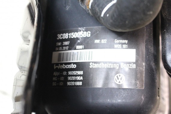 VW PASSAT B6 B7 CC WEBASTO 3C0815005BG OGRZEWANIE POSTOJOWE benzyna Thermo Top V 5 kW 12V 42W 2,5 bar 3C0 815 005 BG  3C, 3T