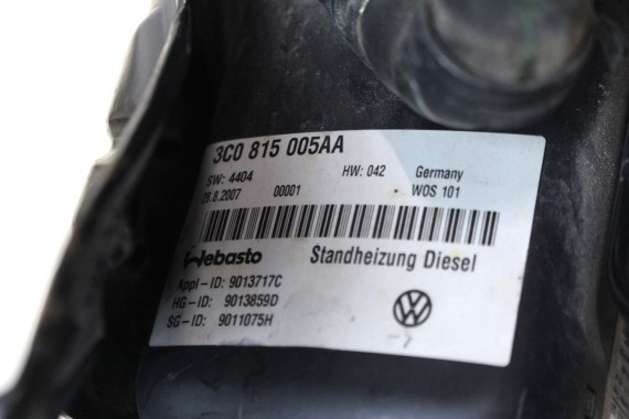 VW PASSAT B6 B7 CC WEBASTO 3C0815005AA OGRZEWANIE POSTOJOWE diesel Thermo Top V 5 kW 12V 42W 2,5 bar 3C0 815 005 AA  3C, 3T