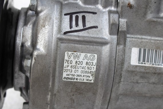 VW AMAROK T5 T6 POMPA SPRĘŻARKA KLIMY 7E0820803J 7E0 820 803 J klimatyzaci agregat 2H 7E 7H DENSO kompresor przebieg 12 km