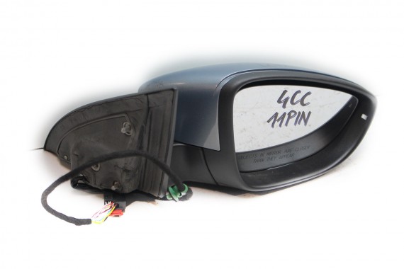 VW PASSAT CC LIFT LUSTERKO DRZWI PRAWE 11 pin zewnętrzne pinów kabli przewodów 11pin składane 3C8 LC7Z błękitny 3C8857502