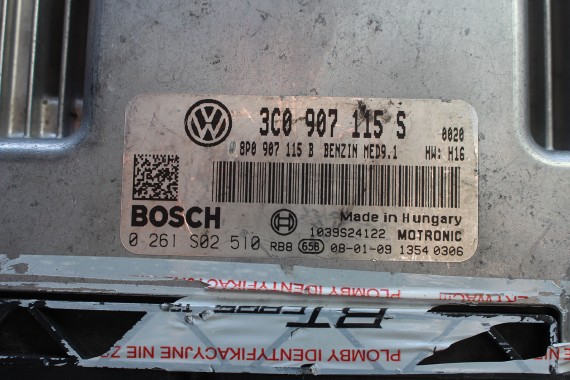 VW PASSAT B6 3C0907115S MODUŁ STEROWNIK KOMPUTER SILNIKA  2.0 TFSi BPY 3C 3C0 907 115 S 8P0907115B 0261S02510 MED9.1