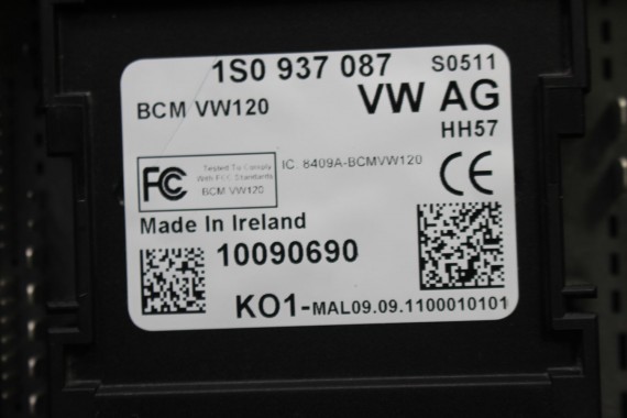 VW UP SEAT MII SKODA MODUŁ KOMFORT 1S0937087 sterownik moduł mocy BCM 1S0 937 087 1S0937090 1S0937090B 1S0937090D 1S0937087