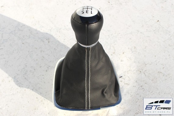 VW POLO GAŁKA ZMIANY BIEGÓW + MIESZEK 6R0711113D XAS - czarny 6R0 711 113 D 6R0711456 6R0711456B 6R skóra 6R0711113D 6R0711113D