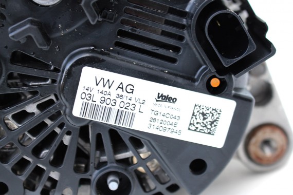 VW AUDI SEAT SKODA ALTERNATOR 140A 03L903023L 03L 903 023 L producent VALEO 2.0 TDi diesel TG14C043 03L903023LX