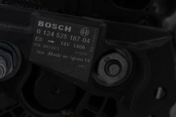 VW AUDI SEAT SKODA ALTERNATOR 140A 03L903023 03L 903 023 producent BOSCH 2.0 TDi diesel napęd 4*4 124525187 03L903023A