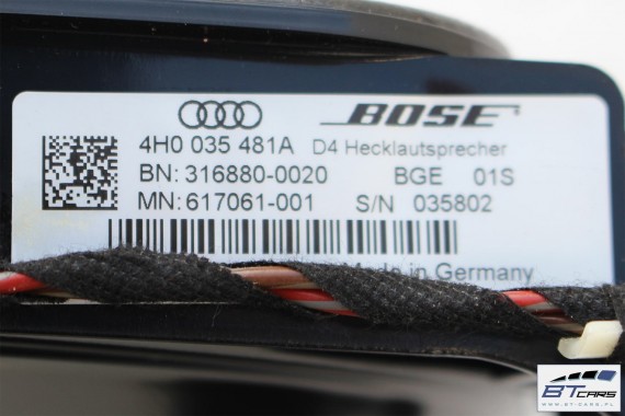 AUDI A8 GŁOŚNIKI + WZMACNIACZ BOSE 4G0035223B 4H0035481A 4H0035297 4H0035411A 4H1035401 4H1035402A 4H0035397 4H0035399 4G0035223