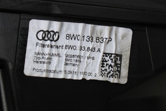 AUDI A4 A5 OBUDOWA FILTR POWIETRZA 8W0133837P 8W0133837D 8W0133843A 2.0 TDi diesel 8W0 133 837 8W0133837D 8W0133837AC 8W0133835P