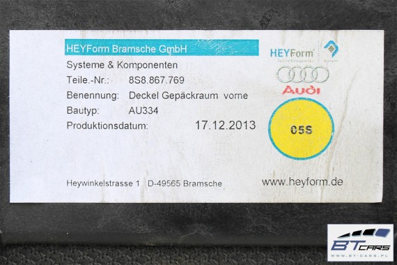 AUDI TT PÓŁKA TYLNA BAGAŻNIKA 8S8867771 8S8867769 8S8867771 8S8 867 769 8S8867771 8S8867769A 8S8867769B 8S8867769C 8S8867771A 8S