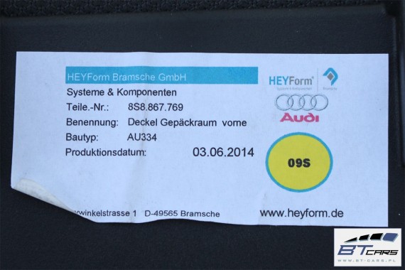 AUDI TT PÓŁKA TYLNA BAGAŻNIKA 8S8867771 8S8867769 8S8867771 8S8 867 769 8S8867771 8S8867769A 8S8867769B 8S8867769C 8S8867771A 8S