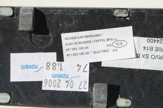 AUDI A6 LISTWY OZDOBNE WYKOŃCZENIE DEKOR 4C7 4F 4F1853190AA 4F0867409H 4F0867410D 4F0867410B 4F0867419D 4F0867420A 4F1864261L c6