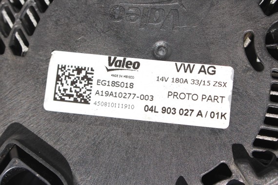AUDI Q5 ALTERNATOR 2.0 TDI 04L903027A  04L 903 027 A  180A  diesel 2.0 TDi  80A producent VALEO