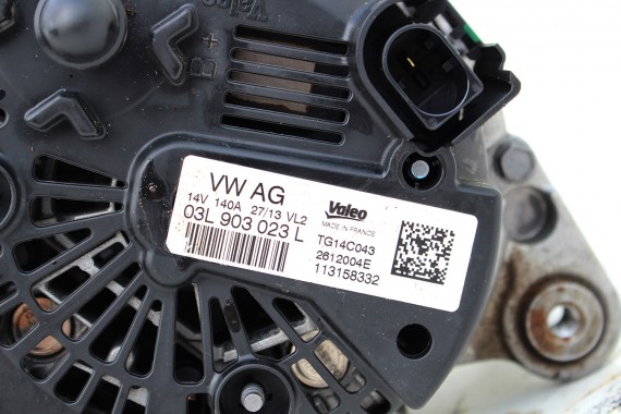 VW AUDI SEAT SKODA ALTERNATOR 140A 03L903023L 03L 903 023 L producent VALEO 2.0 TDi diesel TG14C043 03L903023LX