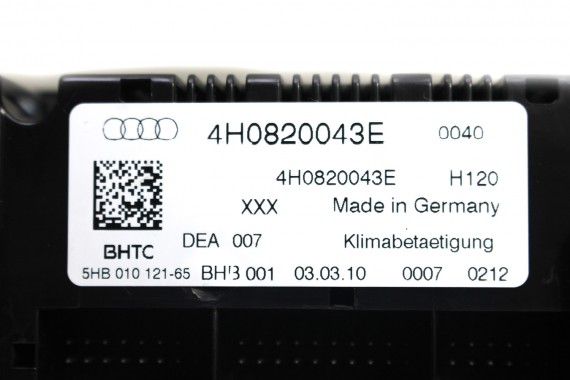 AUDI A8 S8 PANEL KLIMATYZACJI 4H0820043E 4H0820043H 4H0820043L moduł sterownik nawiewu klimy przedni przód 4H0820043E 4H0820043H