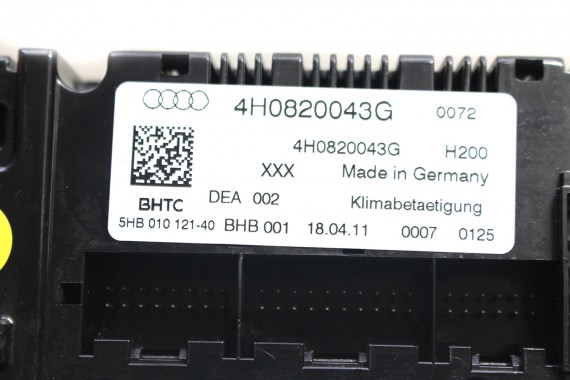 AUDI A8 PANEL KLIMATYZACJI KLIMY 4H0820043G 4H0 820 043 G 4H0820043D 4H0820043K moduł sterownik 4H0820043D 4H0820043G 4H0820043K