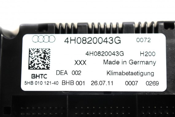 AUDI A8 PANEL KLIMATYZACJI KLIMY 4H0820043G 4H0 820 043 G 4H0820043D 4H0820043K moduł sterownik 4H0820043D 4H0820043G 4H0820043K