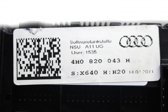 AUDI A8 S8 PANEL KLIMATYZACJI 4H0820043H 4H0820043E 4H0820043L moduł sterownik nawiewu klimy przedni przód 4H0820043H 4H0820043E