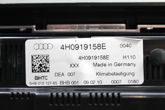 AUDI A8 PANEL KLIMATYZACJI TYLNY TYŁ 4H0919158E 4H0919158L moduł sterownik nawiewu klimy 4H0 919 158 E 4H0 919 158 L