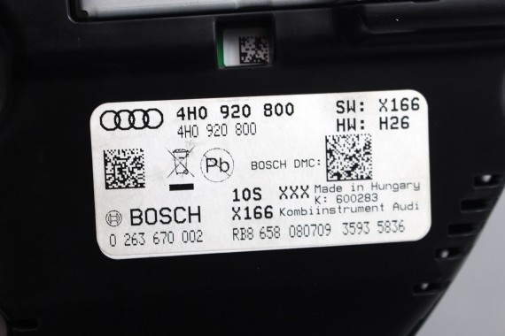 AUDI A8 ZEGARY LICZNIKI BENZYNA 4H0920800 4H0920800E 4H0920800EX ZEGAR WYŚWIETLACZ FSi 4H0920800 4H0920800 4H0920800E J0R920800A