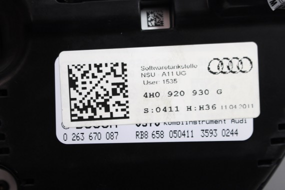 AUDI A8 ZEGARY LICZNIKI BENZYNA 4H0920930G 4H0920930GX ZEGAR ZESTAW WSKAŹNIKÓW FSi 4H0 920 930 4H0920930G 4H0920930G 4H0920930G