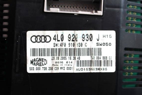 AUDI Q7 ZEGARY LICZNIKI BENZYNA 4L0920930J ZEGAR LICZNIK 4L0920930JX 4L0920930LX 4L0920931TX 4L0920931T ZESTAW WSKAŹNIKÓW 4L